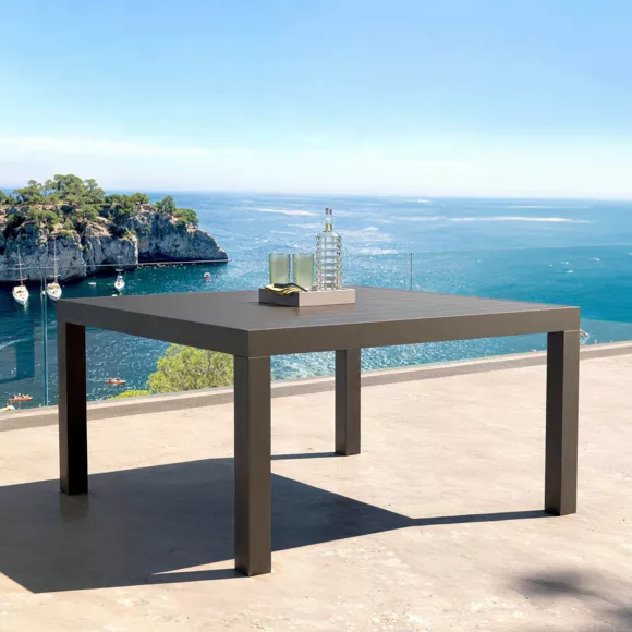 Mesa de jardín cuadrada Aluminio Murano (136 x 136 cm) - Gris Antracita