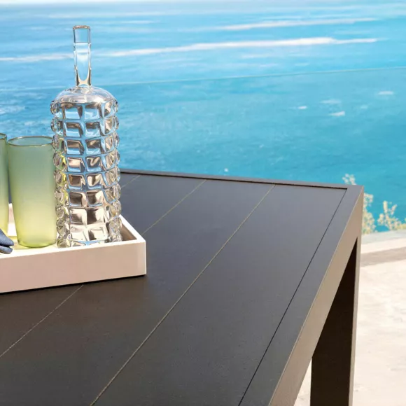 Mesa de jardín cuadrada Aluminio Murano (136 x 136 cm) - Gris Antracita