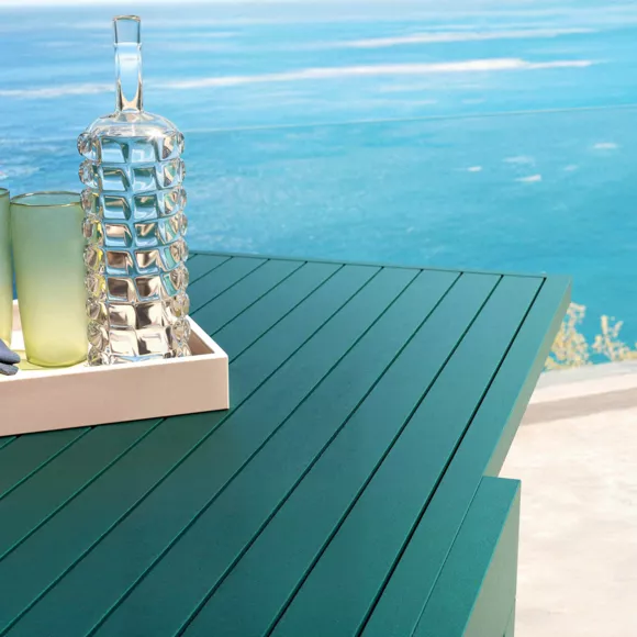 Uitschuifbare tuintafel aluminium 10 personen (135/270 x 90 cm) Murano Blauw