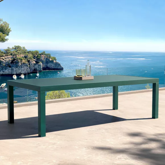 Rectangular tuin tafel van aluminium voor 10 personen (240 x 120 cm) Murano Blauw