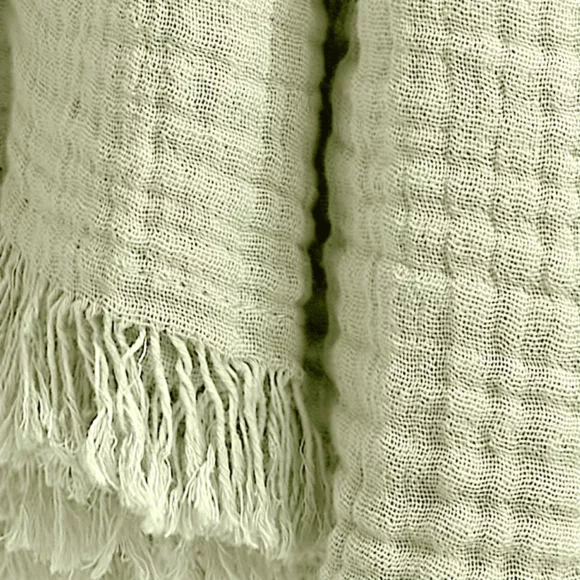 Plaid garza di cotone (220 cm) Gaïa Verde tiglio