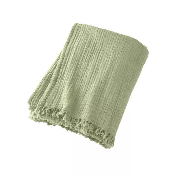 Plaid garza di cotone (220 cm) Gaïa Verde tiglio