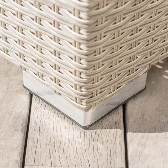 Banquette en résine tressée 2 places Palma Gris et taupe