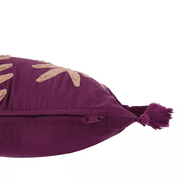 Coussin rectangulaire brodé (30 x 80 cm) Feuilla Violet