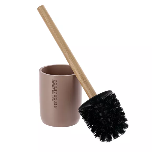 BROSSE WC POLYRESINE - CAPPUCCINO/BAMBOU