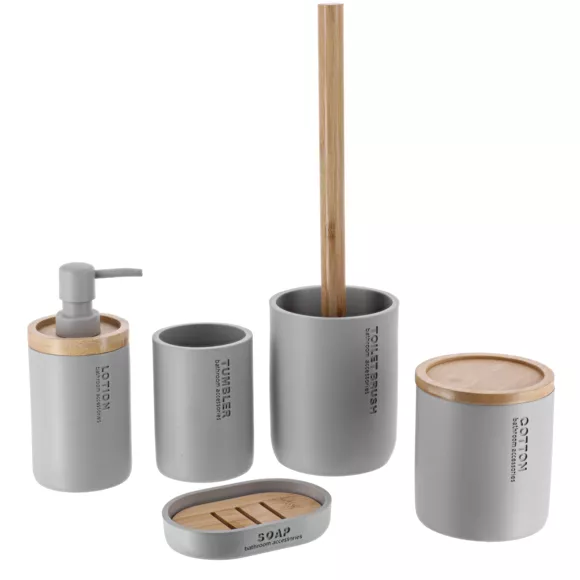 BROSSE WC POLYRESINE - GRIS CLAIR/BAMBOU