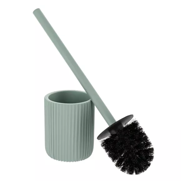 BROSSE WC POLYRESINE STRIEE - VERT EUCALYPTUS