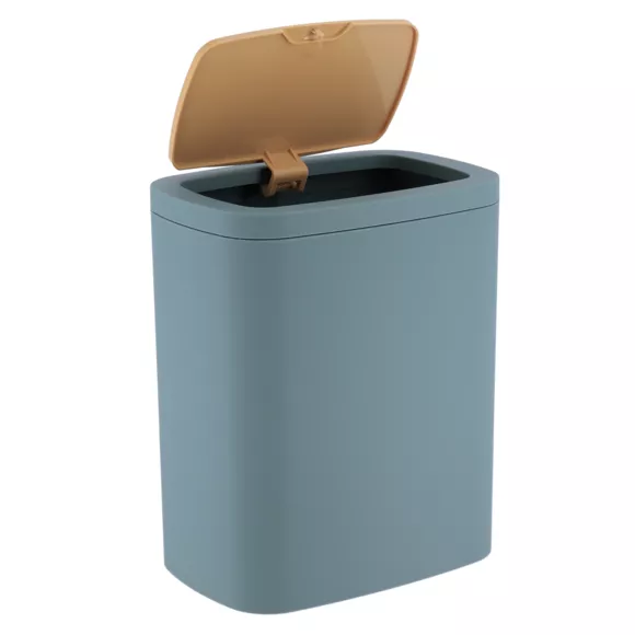 POUBELLE ABS  RUBBER+ PVC FACON BAMBOU  5L - VERT SAUGE
