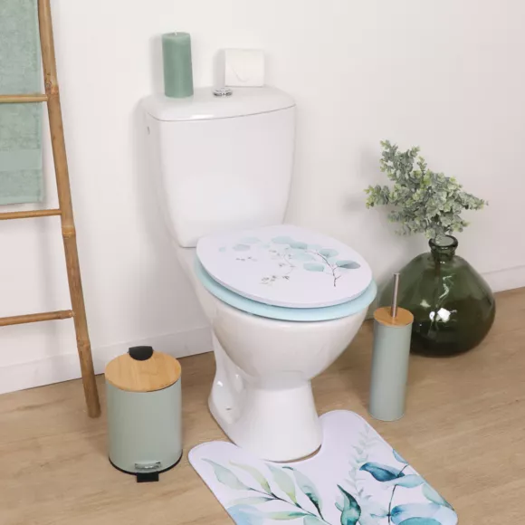 ABATTANT WC MDF 18 POUCES COUVERCLE DESIGN IMPRIMEE ATTACHES ACIER INOXYDABLE - AQUARELLE