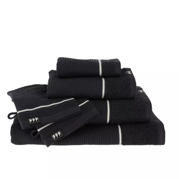 Handtuch Baumwolle Wabenoptik (50 x 90 cm) Japandi Schwarz