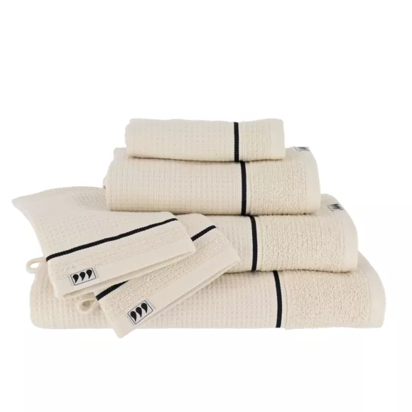 Handtuch Baumwolle Wabenoptik (50 x 90 cm) Japandi Beige