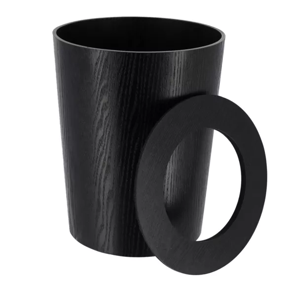 Poubelle salle de bain façon chêne Scandi Noir