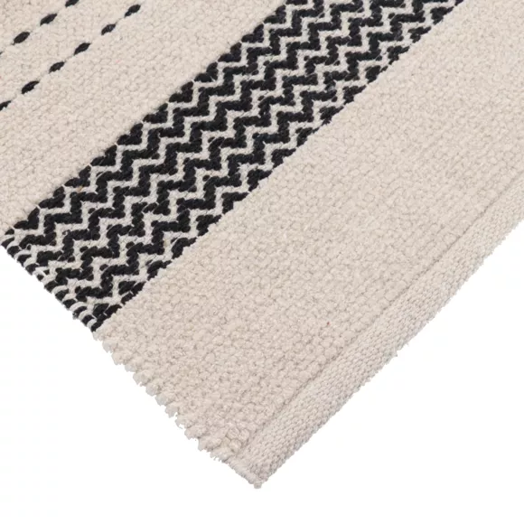 TAPIS SAINT LEU COTON/AUTRES FIBRES 45X90 CM - NATUREL/NOIR