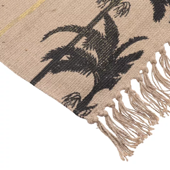 TAPIS HAVANA JUTE IMPRIME OR 45X90CM - NATUREL/NOIR