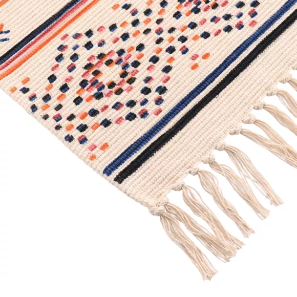 TAPIS PUEBLA COTON/POLYESTER/VISCOSE/AUTRES FIBRES IMPRIME 45X90 CM - MULTICOLORE