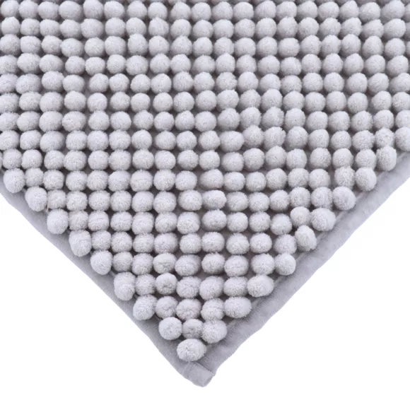 TAPIS MICROFIBRE BOULES 50X80 CM - GRIS CLAIR