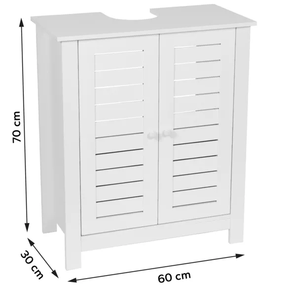 MEUBLE SOUS LAVABO MDF 2 PORTES/1 ETAGERE INTERIEURE - SANTORIN