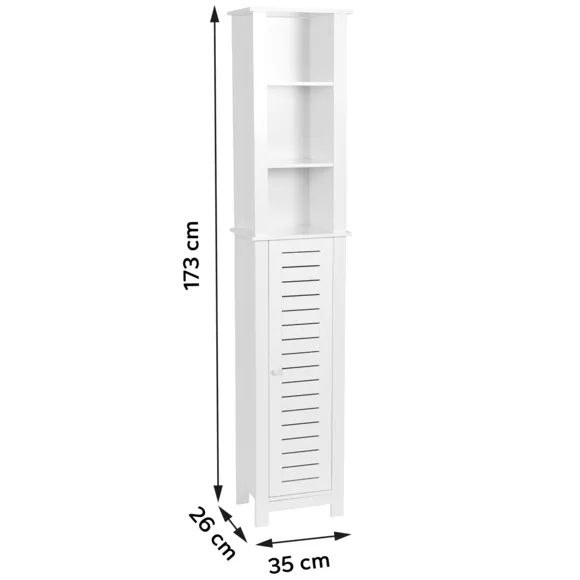 COLONNE MDF 1 PORTE/3 ETAGERES MDF - SANTORIN