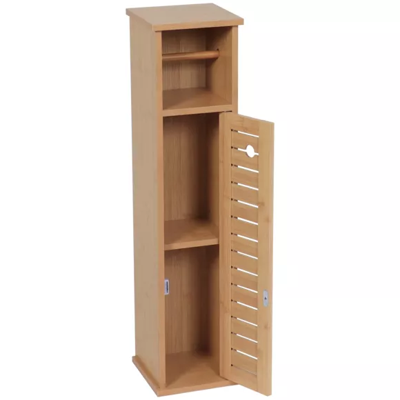 MEUBLE RESERVE ET DEROULEUR PAPIER WC BAMBOU ET MDF -  TRINIDAD
