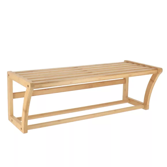 PORTE SERVIETTES MURAL BAMBOU 1 ETAGERE - BAMBOU
