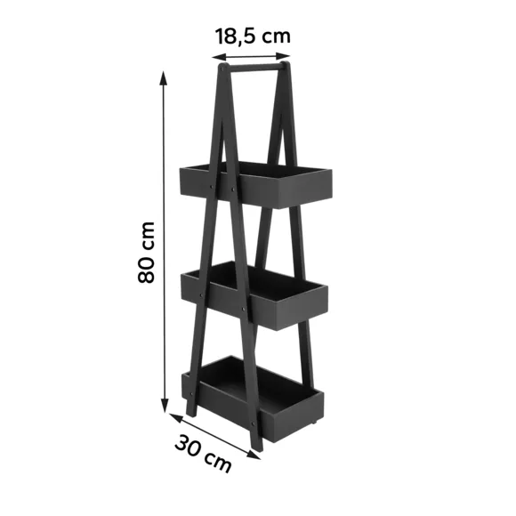 ETAGERE 3 NIVEAUX BAMBOU/MDF - NOIR