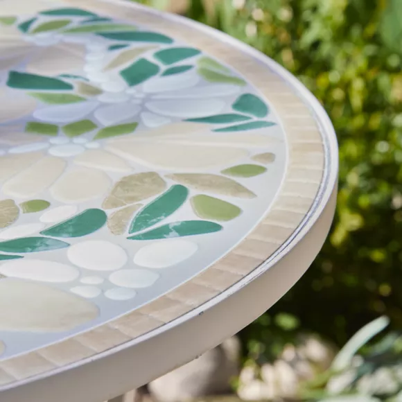 Sedia bistrot rotonda pieghevole in mosaico Genève Crema