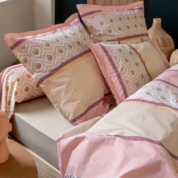 INOUK ROSE HOUSSE DE COUETTE 200X200 ROSE COTON 57FILS CM2