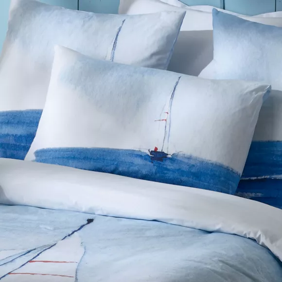 Housse de couette percale de coton (140 x 200 cm) Regate Bleue