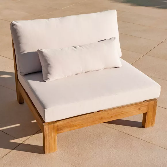 Salon de jardin d'angle en bois d'acacia 5 places 5 pcs Borneo Sable