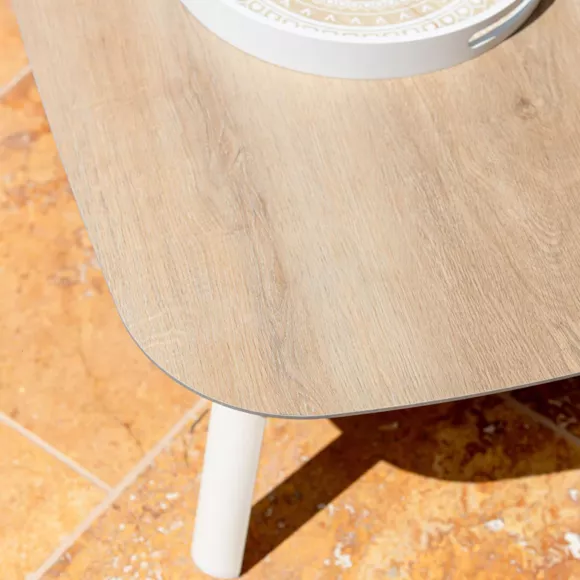 Salotto da giardino in alluminio 5 posti 4 pezzi Amalfi Bianco e beige