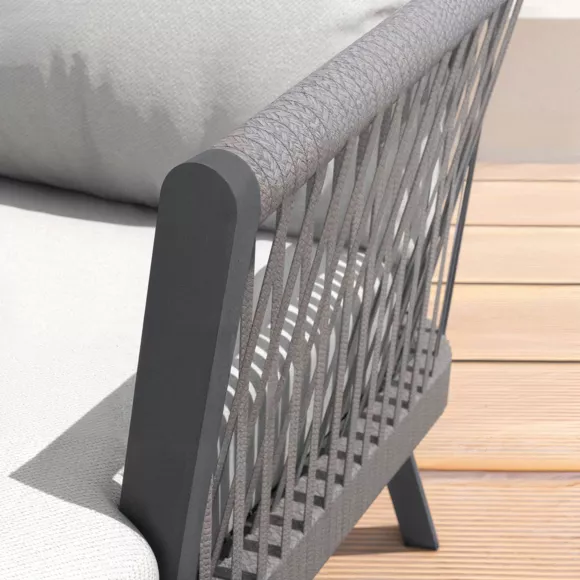 Salon de jardin en aluminium 5 places 4 pcs Amalfi Gris anthracite et gris clair