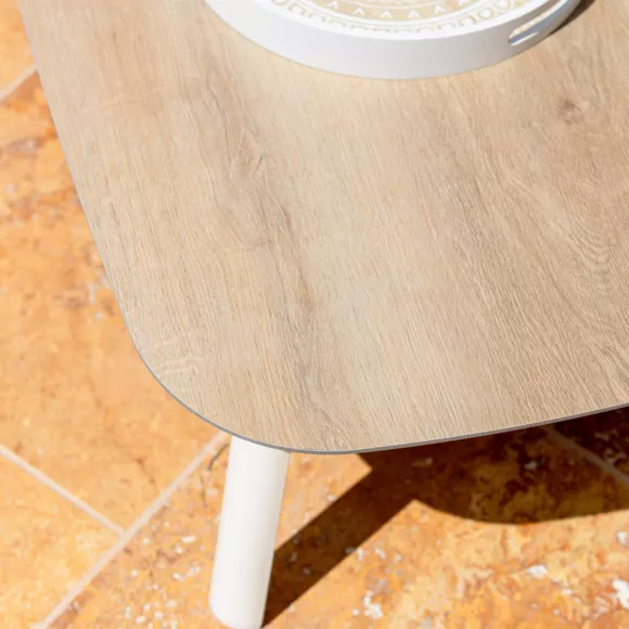 Salon de jardin en aluminium 4 places 4 pcs Amalfi Blanc et taupe