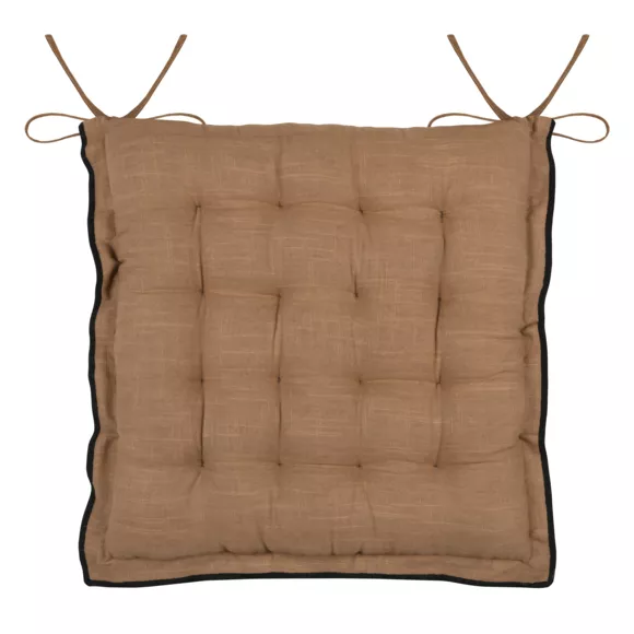 Vierkant katoenen stoelkussen (38 x 38 cm) Helios Camel