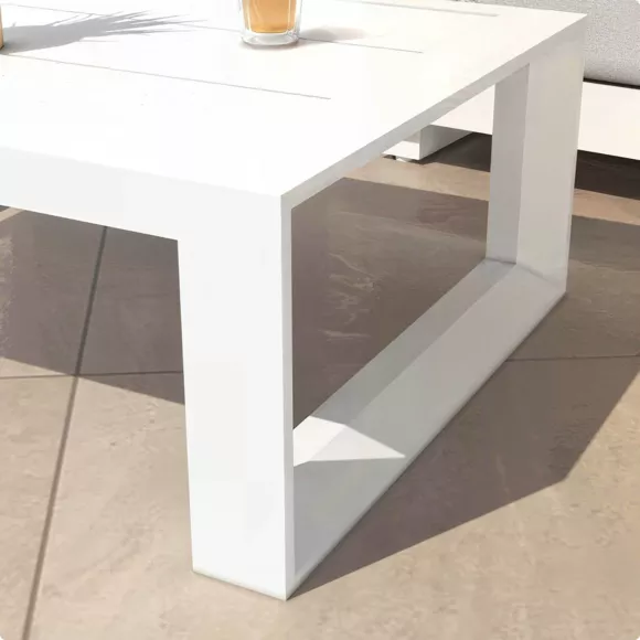 Salon de jardin aluminium 4 places 4 pcs Elba Blanc et beige