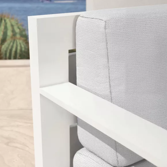 Salotto da giardino alluminio 5 posti 4 pezzi Elba Bianco e grigio chiaro