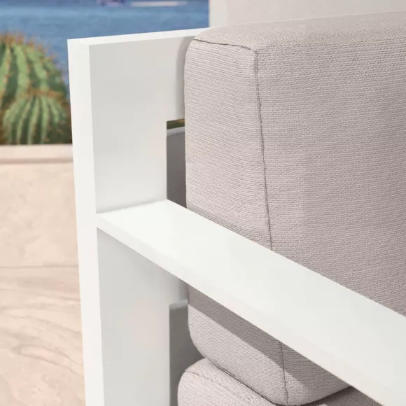 Salotto da giardino  alluminio 5 posti 4 pezzi Elba Bianco e tortora