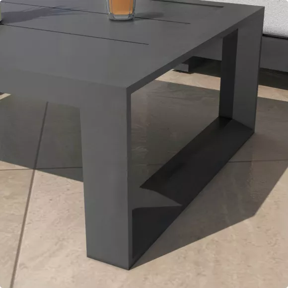 Salon de jardin aluminium 5 places 4 pcs Elba Gris anthracite