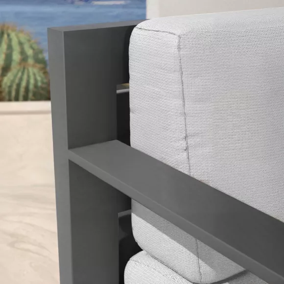 Gartensessel aus Aluminium Elba Anthrazitgrau und Hellgrau