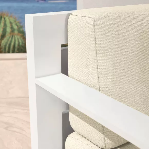 Canapé de jardin en aluminium 2 places Elba Blanc et beige