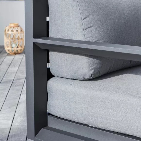 Canapé de jardin en aluminium 2 places Elba Gris anthracite