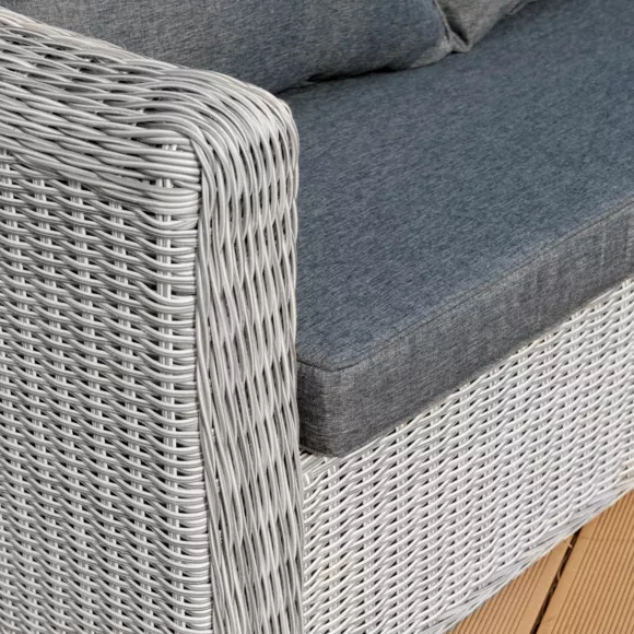 Salon de jardin en résine tressée 4 places 4 pcs Calvi Gris et gris foncé