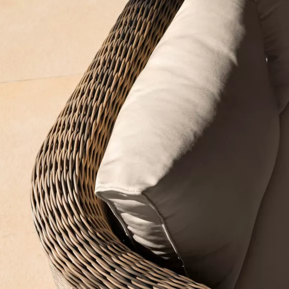 Salon de jardin en résine tressée 4 places 4 pcs Calvi Sepia et taupe