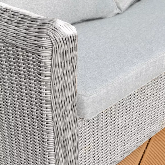Salon de jardin en résine tressée 4 places 4 pcs Calvi Gris et gris clair