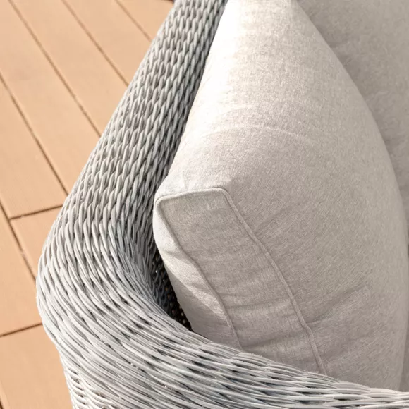 Salon de jardin en résine tressée 4 places 4 pcs Calvi Gris et taupe