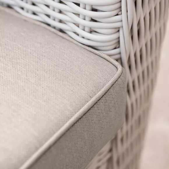 Salon de jardin en résine tressée 4 places 4 pcs Calvi Blanc et taupe