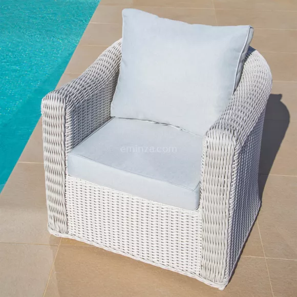 Salotto da giardino Calvi Bianco/Grigio chiaro - 7 posti