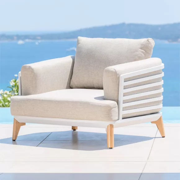 Salotto da giardino Monte Carlo 5 posti Bianco