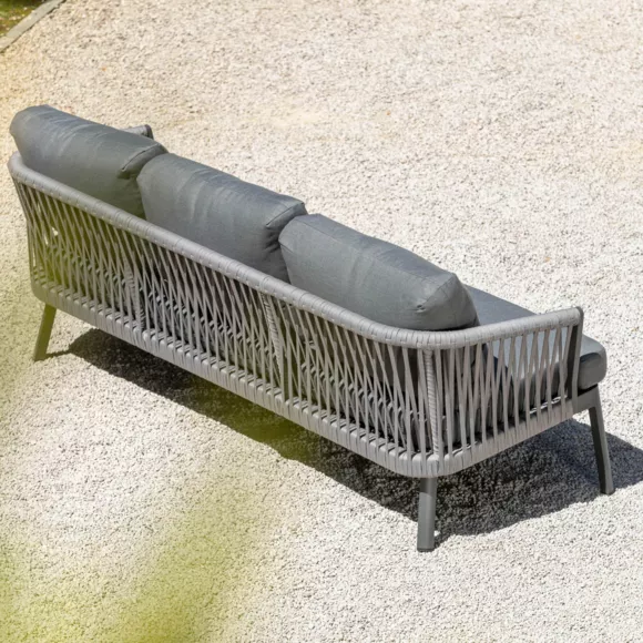 Canapé de jardin en aluminium 3 places Amalfi Gris anthracite