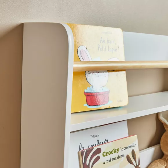 Etagère murale enfant bois 3 niveaux (H80 cm) Zoa Blanche