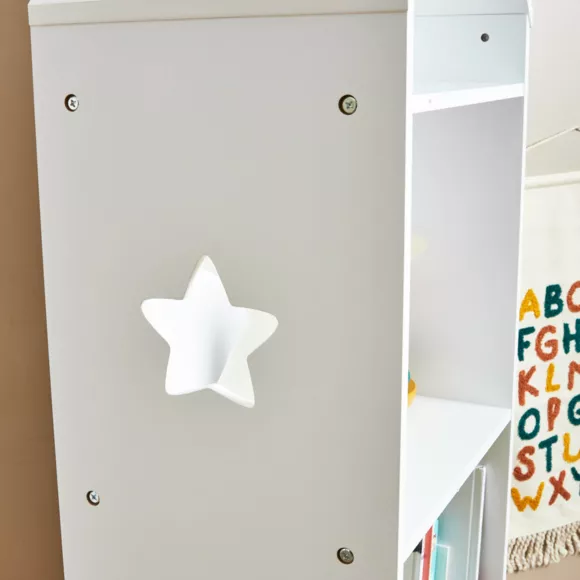 Kinderzimmerregal Holz 4 Ebenen (H154 cm) Stars Weiß